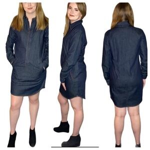 Polo Ralph Lauren Denim‎ Leather Trim Shirt Dress 6
